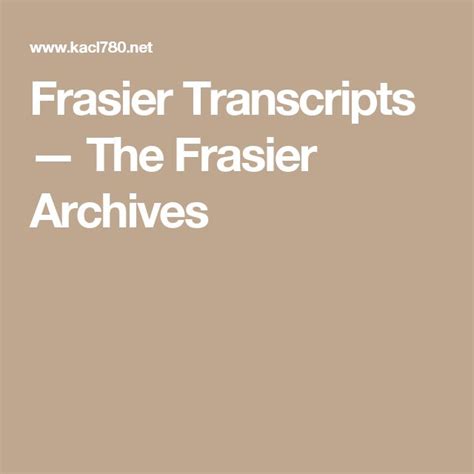 frasier transcripts